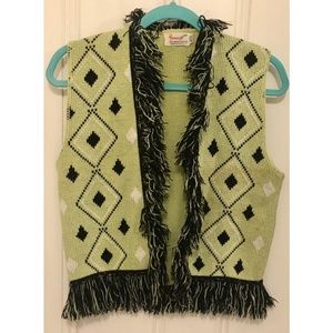 Funky Vintage Lime Green Sweater Vest